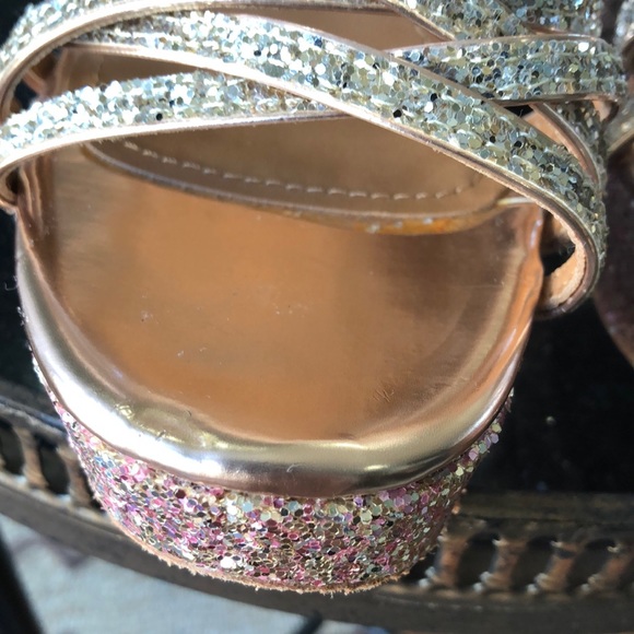 ASH pink copper platform strappy sandals Glitter Size 9 US 40 UK/Eur - Picture 12 of 14